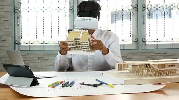 建筑师使用虚拟现实进行工作