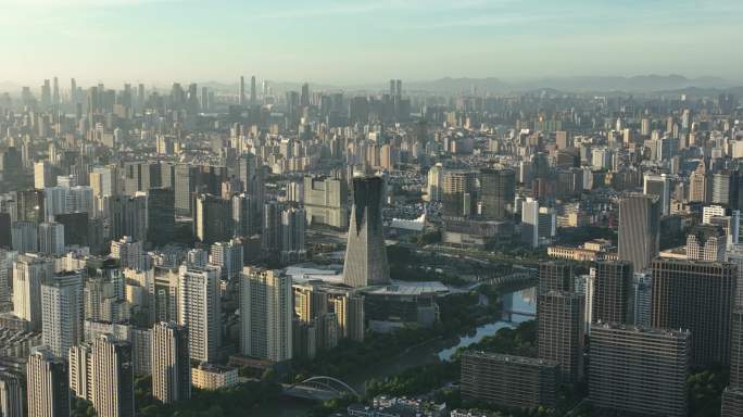 大气4K杭州航拍城市