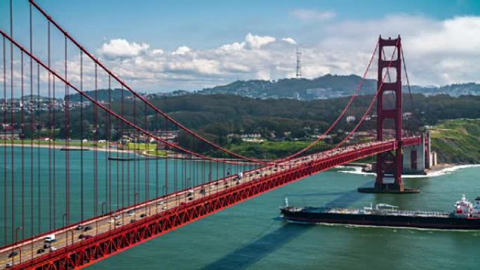 美国旧金山金门大桥-4k城市景观、景观和建立者