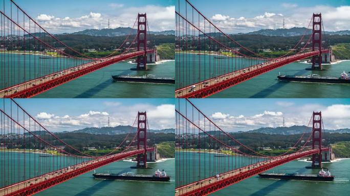 美国旧金山金门大桥-4k城市景观、景观和建立者