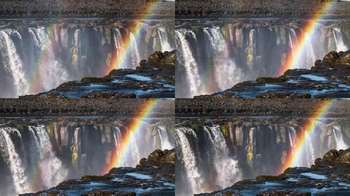 瀑布与彩虹-Dettifoss冰岛