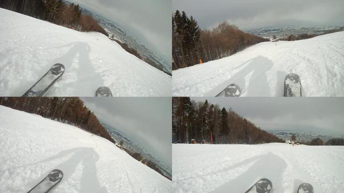 高清：带摄像头的快速滑雪