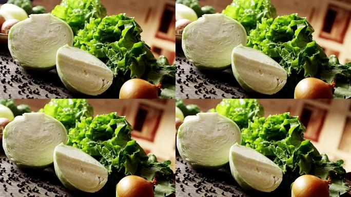 卷心菜时蔬蔬菜特写圆白菜