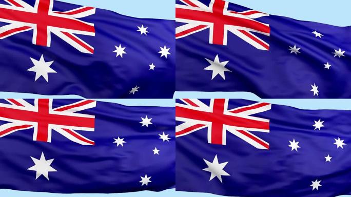 挥舞着可循环的澳大利亚国旗