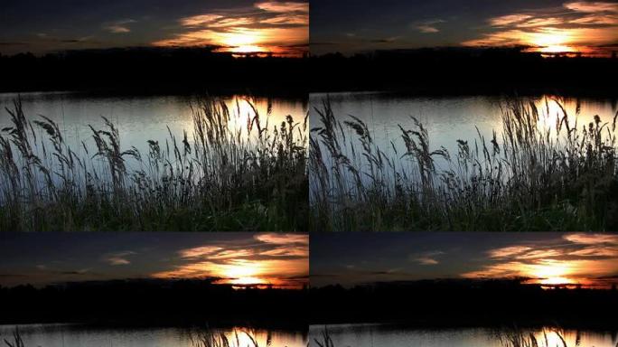 日落时分的NTSC湖