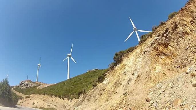 风力涡轮机。可再生能源