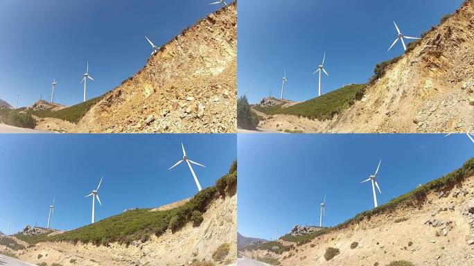 风力涡轮机。可再生能源