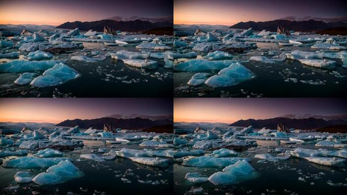 冰岛的Jokulsarlon冰川泻湖