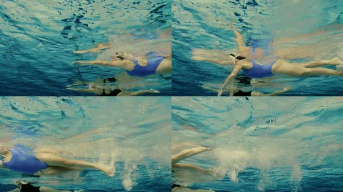 女游泳者的水下射击