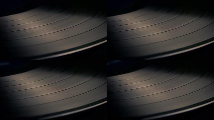 转盘上的LP旋转黑胶唱片老式唱碟机物件留