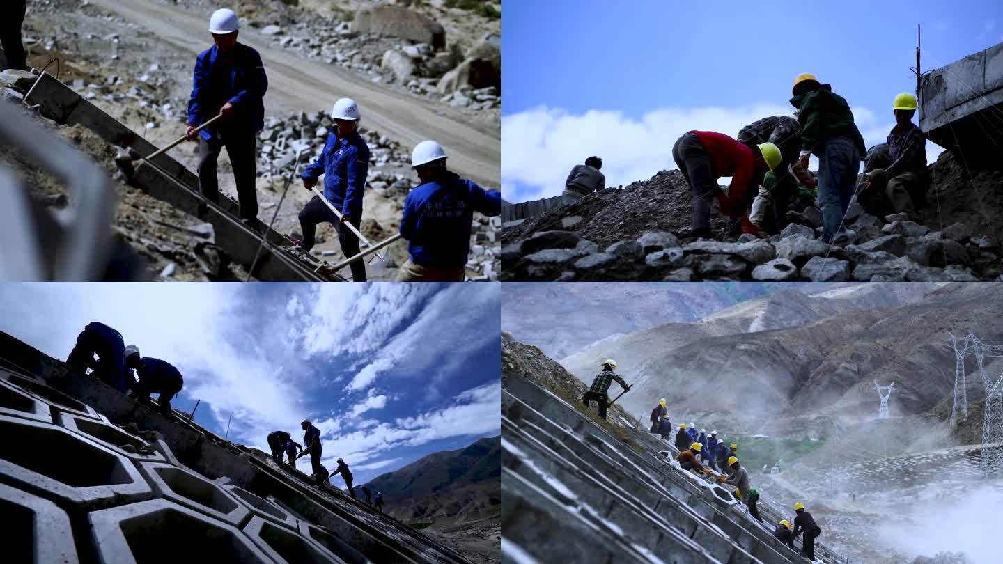 道路修建 工人劳动 建筑施工