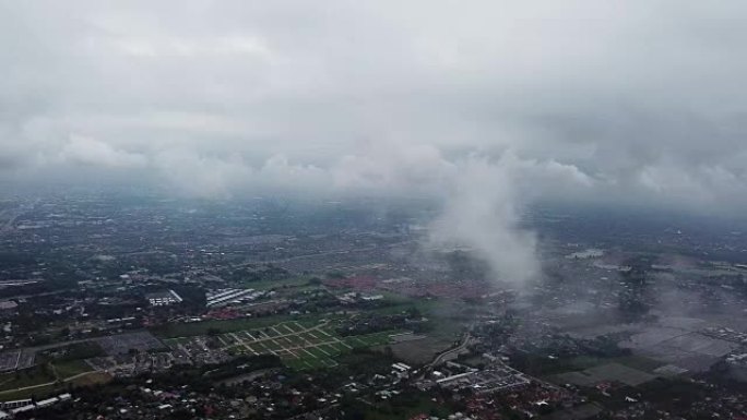 天空上的航拍视频，以云彩为背景