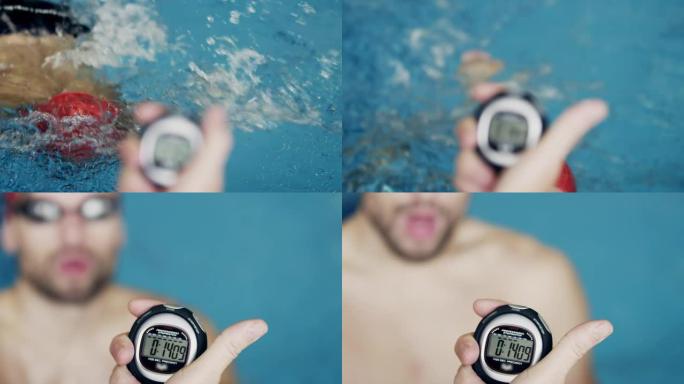 水中运动员水中运动员游泳计时