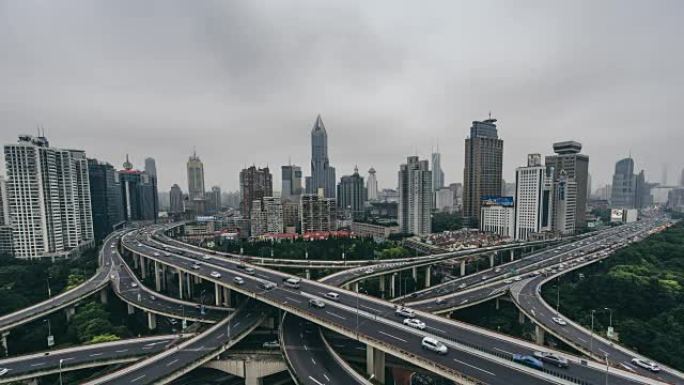 中国上海多条高速公路和天桥的T/L WS HA交通