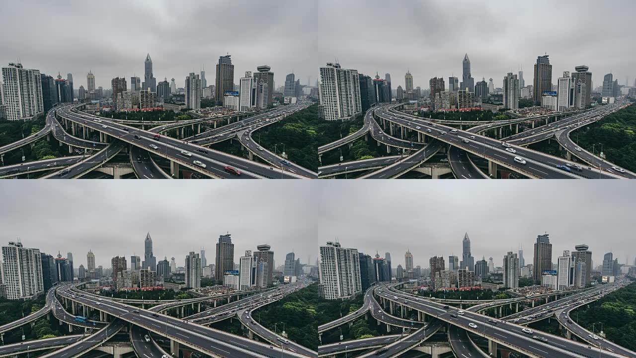 中国上海多条高速公路和天桥的T/L WS HA交通