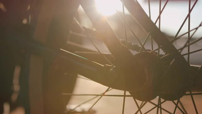 BMX自行车的细节照片