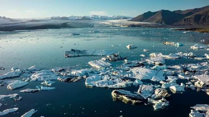 Aerial : Jokulsarlon Lagoon Iceberg Lagoon Iceland