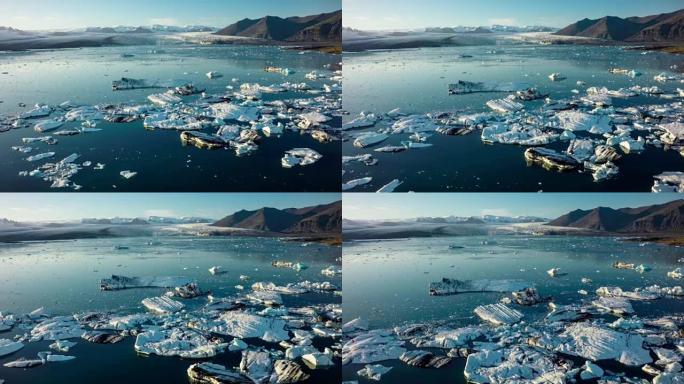 Aerial : Jokulsarlon Lagoon Iceberg Lagoon Iceland