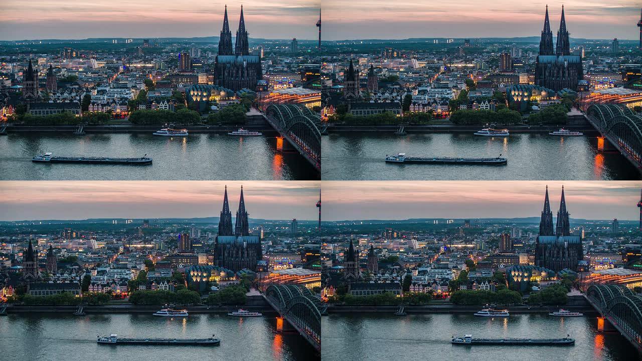 科隆-德国科隆大教堂德国地标夜景