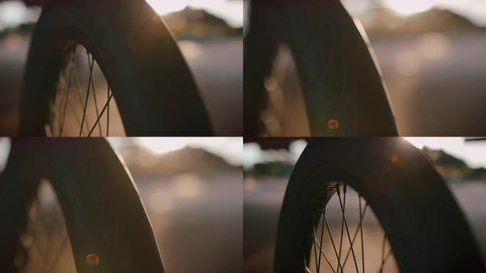 BMX自行车的细节照片