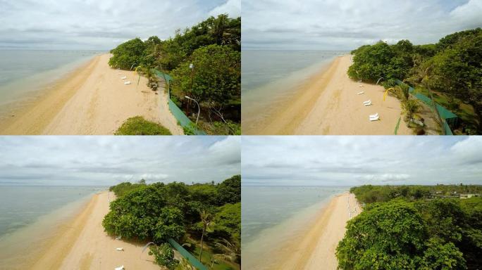 巴厘岛美丽的海滩风平浪静航拍视角生态环境