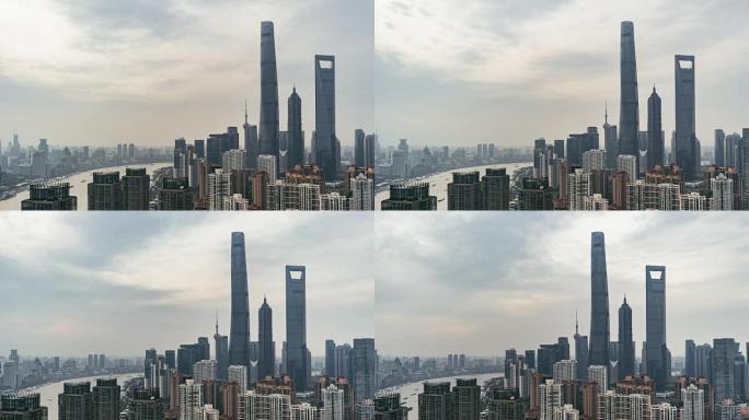 上海天际线/中国上海的T/L WS HA PAN高架视图