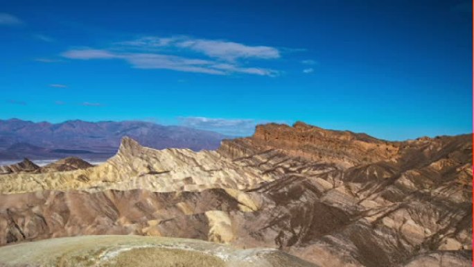 时间流逝: 美国加利福尼亚州死亡谷国家公园的Zabriskie Point