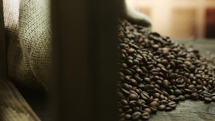 咖啡豆咖啡豆实特写咖啡店