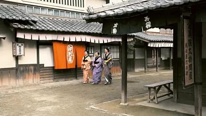 穿着传统服装的日本女性