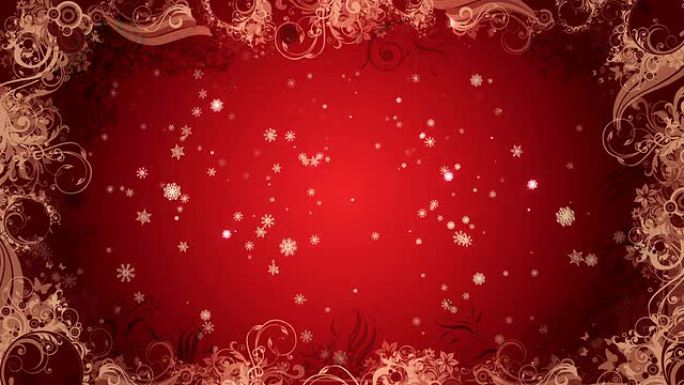 圣诞雪花背景红圈视频素材