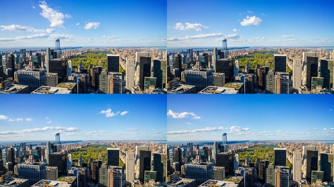 纽约市曼哈顿中央公园鸟瞰图