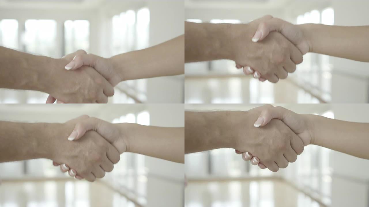 男人和女人握手男人和女人握手
