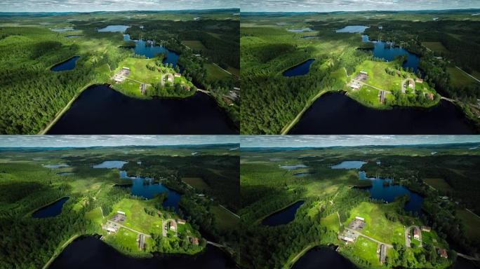 空中: 瑞典的湖泊景观