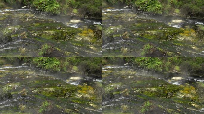 慢动作：温泉生态环境山间景色流动河水