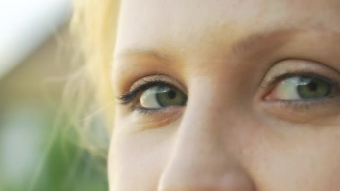 高清慢动作：年轻女性的眼睛