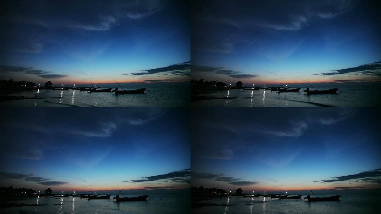 日落后的海岸海岸