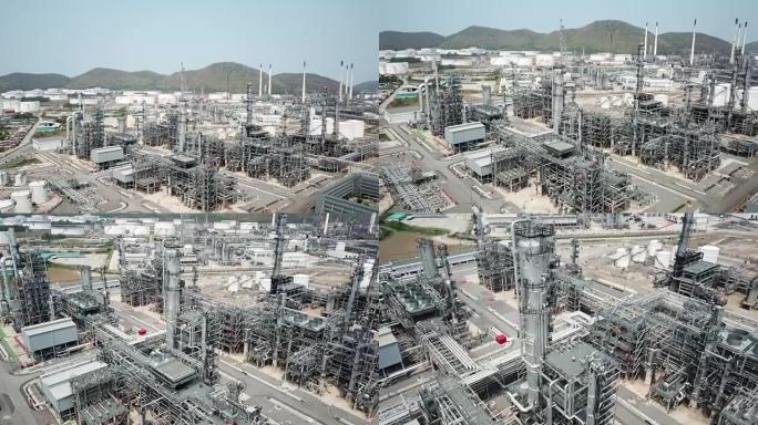 大型炼油厂的鸟瞰图