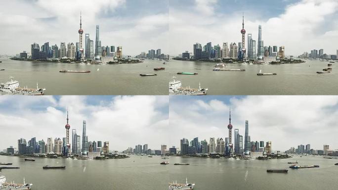 中国上海/上海市中心的T/L WS HA PAN高角度视图