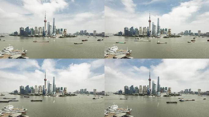 上海天际线/中国上海的T/L WS HA高角度视图