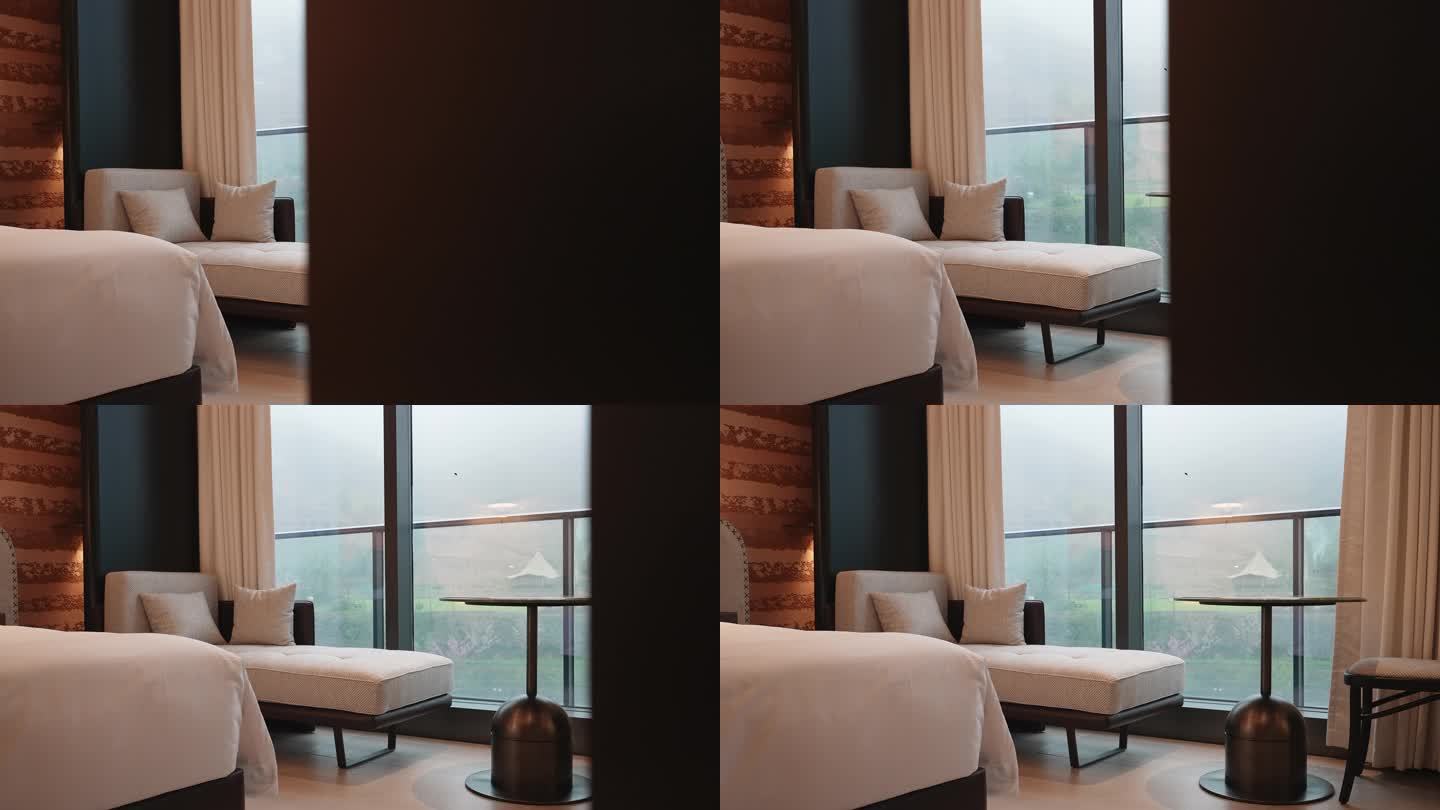 酒店卧室双人床
