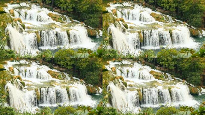 高清：美丽的瀑布在克尔卡国家公园