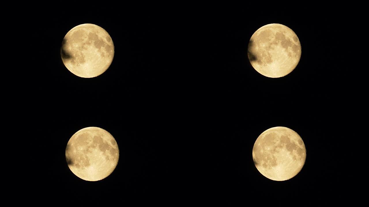 云层后面的满月超级圆月月球明月八月十五
