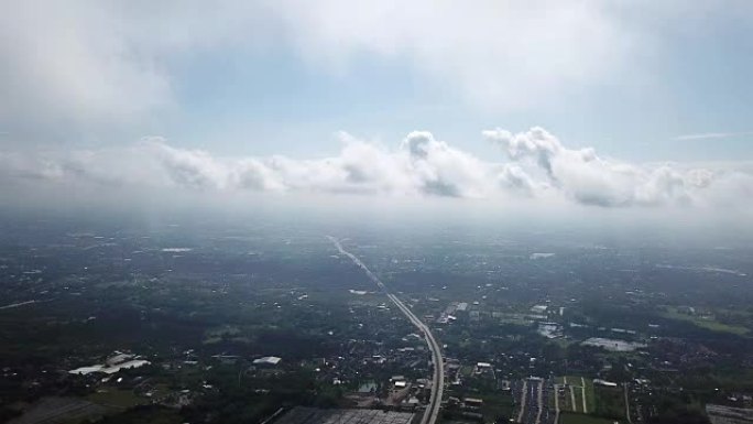 天空上的航拍视频，以云彩为背景