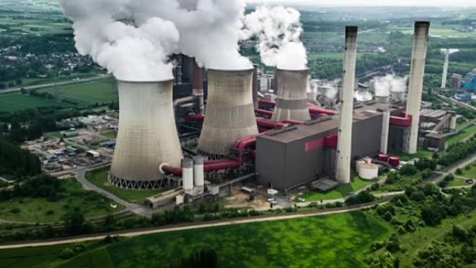 燃煤电站鸟瞰图大气污染工业污染碳排放