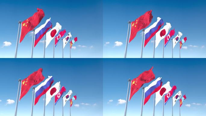 东北亚六国 会议旗帜