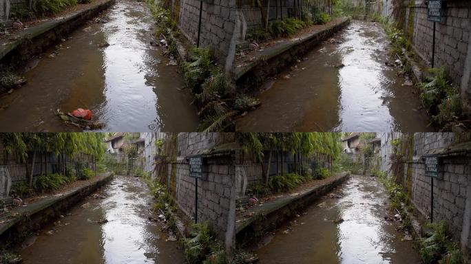 TU亚洲水污染潺潺溪水流动水流