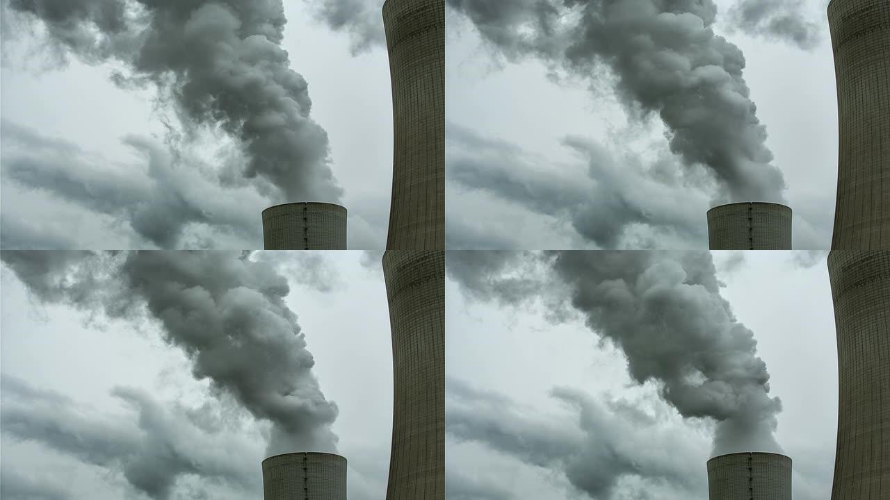 发电厂的烟雾烟囱污染废气排放石化油化工火