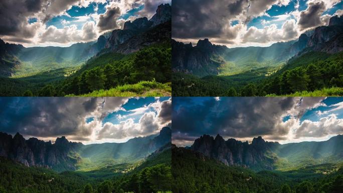 在山区高山峰水墨山脉