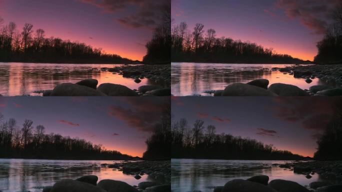 高清时间片段：河上日落