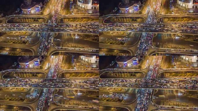 北京交通拥堵的鸟瞰图